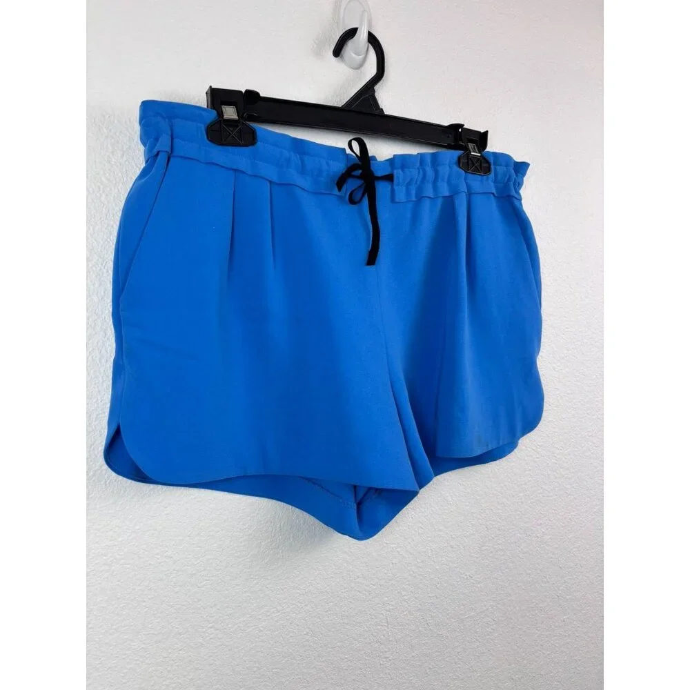 Rag and Bone women's medium royal blue Ivette‎ drawstring paper bag shorts